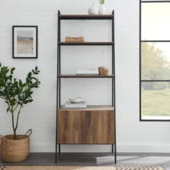72" Open Shelf And Closed Storage Cabinet Ladder Bookcase - Saracina Home 13 72" Open Shelf And Closed Storage Cabinet Ladder Bookcase - Saracina Home -Cozy Living Sales Store GUEST 63ba128c 347b 49bc b7d3 5a205f7232df