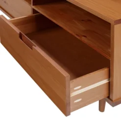 Cara 3 Drawer Mid-Century Modern 3 Drawer TV Stand For TVs Up To 80" - Saracina Home -Cozy Living Sales Store GUEST 662f7e9b be57 410f af45 916eec0005e7