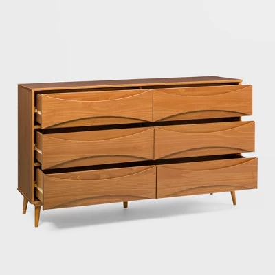 Mid-Century Modern Contoured 6 Drawer Dresser - Saracina Home 18 Mid-Century Modern Contoured 6 Drawer Dresser - Saracina Home - Image 18