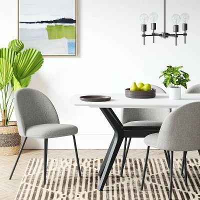 2pk Nils Metal Base Dining Chairs Gray Woven Fabric - Project 62™ 1 2pk Nils Metal Base Dining Chairs Gray Woven Fabric - Project 62™