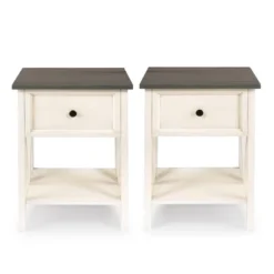 Set Of 2 Farmhouse Single Drawer V Frame Nightstands - Saracina Home -Cozy Living Sales Store GUEST 69c1cb7f c5f8 45c8 a09a c17d10dc02f9