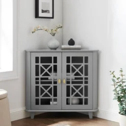 2 Door Corner Accent Cabinet With Fretwork Doors - Saracina Home 23 2 Door Corner Accent Cabinet With Fretwork Doors - Saracina Home -Cozy Living Sales Store GUEST 6aa69f84 0413 43ec 85f0 32657f3b8c98