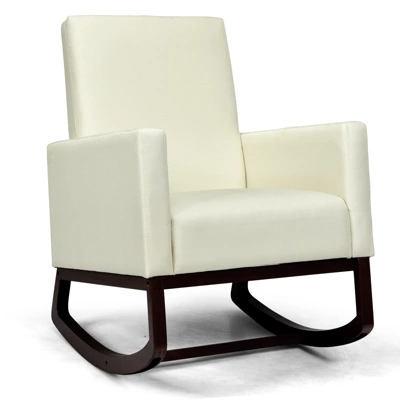 Tangkula 2-in-1 Upholstered Rocking Chair With Wood Leg & Pillow Relax Sofa Chair Light Grey/Beige/Dark Gray 10 Tangkula 2-in-1 Upholstered Rocking Chair With Wood Leg & Pillow Relax Sofa Chair Light Grey/Beige/Dark Gray - Image 10