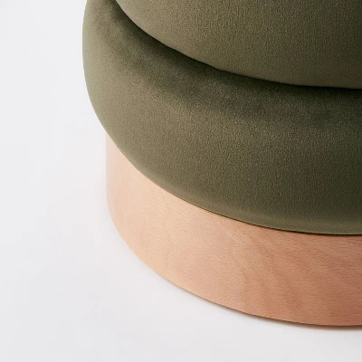 Clarkdale Channel Tufted Ottoman With Wood Base - Threshold™ Designed With Studio McGee 3 Clarkdale Channel Tufted Ottoman With Wood Base - Threshold™ Designed With Studio McGee - Image 3