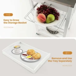 Costway Compact Kitchen Island Cart Rolling Service Trolley With Stainless Steel Top Basket 16 Costway Compact Kitchen Island Cart Rolling Service Trolley With Stainless Steel Top Basket -Cozy Living Sales Store GUEST 6d12b3d7 0480 4e1e bf51 084fc2612c3c