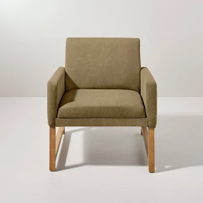 Canvas Upholstered Accent Arm Chair - Khaki - Hearth & Hand™ With Magnolia 2 Canvas Upholstered Accent Arm Chair - Khaki - Hearth & Hand™ With Magnolia - Image 2
