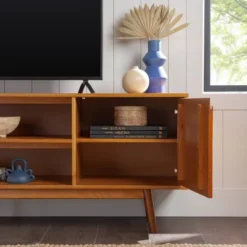 Solid Wood Mid-Century Modern TV Stand For TVs Up To 80" - Saracina Home 26 Solid Wood Mid-Century Modern TV Stand For TVs Up To 80" - Saracina Home -Cozy Living Sales Store GUEST 718deacd a6aa 48d3 a2de dc60399694ef