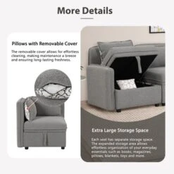 122.8" Minimalist Convertible Modular Sofa, Upholstered Sectional Sofa Couch With 5 Pillows-ModernLuxe 18 122.8" Minimalist Convertible Modular Sofa, Upholstered Sectional Sofa Couch With 5 Pillows-ModernLuxe -Cozy Living Sales Store GUEST 758104f0 2824 4484 a592 7670bd523c90