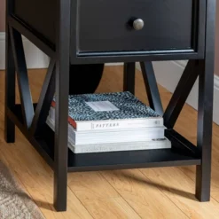 Set Of 2 Farmhouse Single Drawer V Frame Nightstands - Saracina Home -Cozy Living Sales Store GUEST 7687c127 6673 4260 bfa9 5a4f32541fed