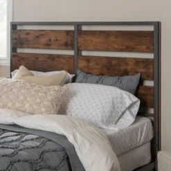 Queen Urban Chic Metal And Wood Plank Bed Brown - Saracina Home -Cozy Living Sales Store GUEST 78298f79 4b56 4b36 9286 ecf432a2b0f1