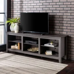 Transitional 6 Cubby Wood Open Storage Wood TV Stand For TVs Up To 80"- Saracina Home 20 Transitional 6 Cubby Wood Open Storage Wood TV Stand For TVs Up To 80"- Saracina Home -Cozy Living Sales Store GUEST 79e53a3c 9e15 40b4 ae14 2a20944d3dac