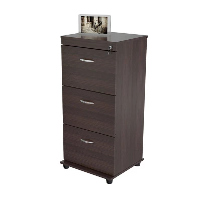 40.16" 3 Drawer Locking File Cabinet Espresso - Inval 9 40.16" 3 Drawer Locking File Cabinet Espresso - Inval - Image 9