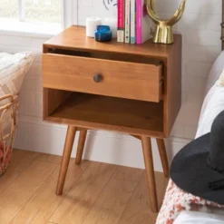 Greenberg 1 Drawer Mid-Century Modern Solid Wood Nightstand - Saracina Home 8 Greenberg 1 Drawer Mid-Century Modern Solid Wood Nightstand - Saracina Home -Cozy Living Sales Store GUEST 7acf3373 e0cd 4483 8953 f995e28697c0