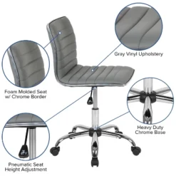 Emma And Oliver Low Back Designer Armless Ribbed Swivel Task Office Chair 22 Emma And Oliver Low Back Designer Armless Ribbed Swivel Task Office Chair -Cozy Living Sales Store GUEST 7bb67dd0 789d 46b3 93e9 867abcbfe2c1