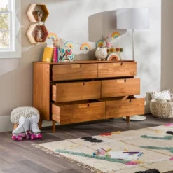 Mid-Century Modern Groove Wood 6 Drawer Dresser - Saracina Home 37 Mid-Century Modern Groove Wood 6 Drawer Dresser - Saracina Home -Cozy Living Sales Store GUEST 7faaf4e0 3bb4 4268 99ad 0f6342d872ce