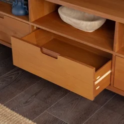 Cara 3 Drawer Mid-Century Modern 3 Drawer TV Stand For TVs Up To 80" - Saracina Home -Cozy Living Sales Store GUEST 8201f05f 5099 4fe4 a629 d34231b717fb