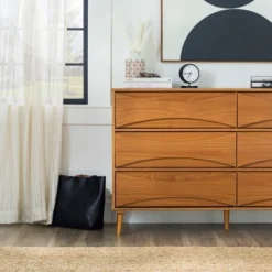 Mid-Century Modern Contoured 6 Drawer Dresser - Saracina Home 31 Mid-Century Modern Contoured 6 Drawer Dresser - Saracina Home -Cozy Living Sales Store GUEST 85f26b6b 7276 4bfb be1a b80c27461505