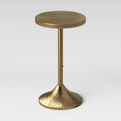 Lasker Patina Brass Drink Table Brass - Threshold™ 2 Lasker Patina Brass Drink Table Brass - Threshold™ - Image 2