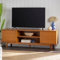 Solid Wood Mid-Century Modern TV Stand For TVs Up To 80" - Saracina Home 31 Solid Wood Mid-Century Modern TV Stand For TVs Up To 80" - Saracina Home -Cozy Living Sales Store GUEST 8b7506fc 5e20 44b3 838f e44d2919b468