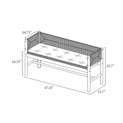 Elden Wood Bench With Woven Back And Loose Cushion Seat - Threshold™ Designed With Studio McGee 6 Elden Wood Bench With Woven Back And Loose Cushion Seat - Threshold™ Designed With Studio McGee - Image 6
