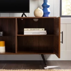 2 Door Mid-Century Modern Wood Storage TV Stand For TVs Up To 80" - Saracina Home -Cozy Living Sales Store GUEST 910fe446 d949 4eab 8f55 84b563e374b2