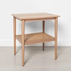Wood & Cane Square Accent Side Table - Hearth & Hand™ With Magnolia 18 Wood & Cane Square Accent Side Table - Hearth & Hand™ With Magnolia -Cozy Living Sales Store GUEST 9125ac00 34fa 4892 92ce 6b893758c4aa