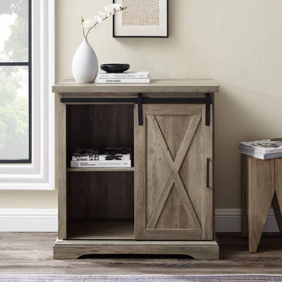 Tertia Industrial Accent Cabinet With Sliding X Barn Door - Saracina Home 7 Tertia Industrial Accent Cabinet With Sliding X Barn Door - Saracina Home - Image 7