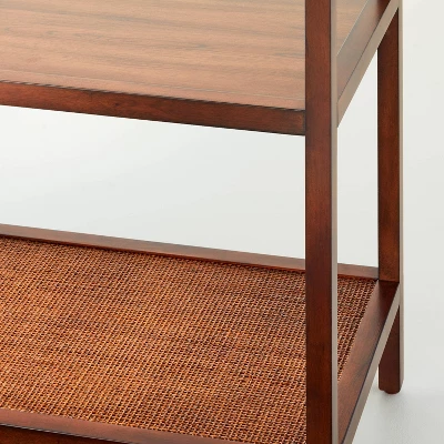 70" 5-Shelf Wood & Cane Transitional Vertical Bookshelf - Brown - Hearth & Hand™ With Magnolia 3 70" 5-Shelf Wood & Cane Transitional Vertical Bookshelf - Brown - Hearth & Hand™ With Magnolia - Image 3