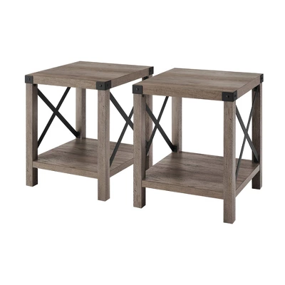 Set Of 2 Sophie Rustic Farmhouse X Frame Side Tables - Saracina Home 6 Set Of 2 Sophie Rustic Farmhouse X Frame Side Tables - Saracina Home - Image 6