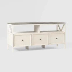 Farmhouse 3 Drawer Wood TV Stand For TVs Up To 65" - Saracina Home 37 Farmhouse 3 Drawer Wood TV Stand For TVs Up To 65" - Saracina Home -Cozy Living Sales Store GUEST 9c05f01d 83d8 411e ae5d 3185861747c7