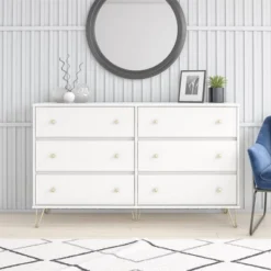 6 Drawer Finley Dresser White - Novogratz -Cozy Living Sales Store GUEST a0583d96 6f71 4ebe 9a7d 64d509de913b