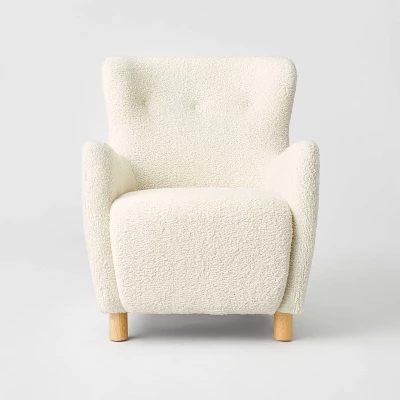 Kessler Wingback Faux Sherling Accent Chair Cream - Threshold™ Designed With Studio McGee 2 Kessler Wingback Faux Sherling Accent Chair Cream - Threshold™ Designed With Studio McGee - Image 2