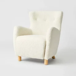 Kessler Wingback Faux Sherling Accent Chair Cream - Threshold™ Designed With Studio McGee 13 Kessler Wingback Faux Sherling Accent Chair Cream - Threshold™ Designed With Studio McGee -Cozy Living Sales Store GUEST a09f34e6 88c9 4d02 ba31 f262090269f8
