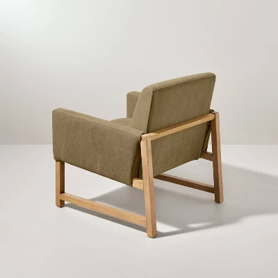 Canvas Upholstered Accent Arm Chair - Khaki - Hearth & Hand™ With Magnolia 3 Canvas Upholstered Accent Arm Chair - Khaki - Hearth & Hand™ With Magnolia - Image 3