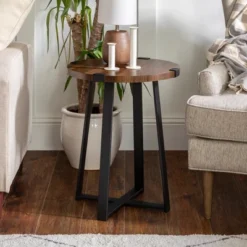 Wrightson Urban Industrial Faux Wrap Leg Round Side Table - Saracina Home 15 Wrightson Urban Industrial Faux Wrap Leg Round Side Table - Saracina Home -Cozy Living Sales Store GUEST a1776d41 205b 40e5 9e7e fbd37a7831f8