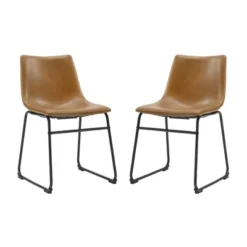 Set Of 2 Laslo Modern Upholstered Faux Leather Dining Chairs - Saracina Home 22 Set Of 2 Laslo Modern Upholstered Faux Leather Dining Chairs - Saracina Home -Cozy Living Sales Store GUEST a575f745 32e2 4880 af78 c97be1dbada8