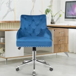Tangkula Velvet Desk Chair Upholstered 360°Swivel Height Adjustable Rolling Office Chair For Office Bedroom Living Room 12 Tangkula Velvet Desk Chair Upholstered 360°Swivel Height Adjustable Rolling Office Chair For Office Bedroom Living Room -Cozy Living Sales Store GUEST a867090d c5e7 46a7 b203 9413c5456318
