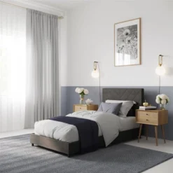 Yanis Upholstered Bed With USB - Room & Joy -Cozy Living Sales Store GUEST abc33062 618f 4faf 8345 322edc2b568e