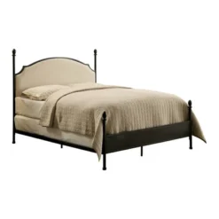 Geraldine Upholstered Headboard Poster Panel Bed Powder Coated Gun Metal - HOMES: Inside + Out -Cozy Living Sales Store GUEST abf61064 8b97 4a66 a90a e65612d4e539