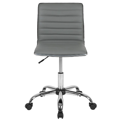 Emma And Oliver Low Back Designer Armless Ribbed Swivel Task Office Chair 2 Emma And Oliver Low Back Designer Armless Ribbed Swivel Task Office Chair - Image 2