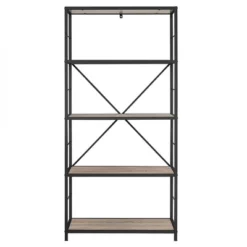 63" 4 Shelf Industrial Transitional Tall Bookshelf - Saracina Home -Cozy Living Sales Store GUEST ae28e843 9ead 4866 887b 69c057f32e71