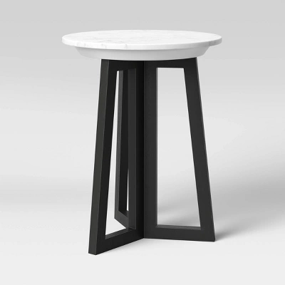 Altavista Round Marble End Table White - Threshold™ 2 Altavista Round Marble End Table White - Threshold™ - Image 2