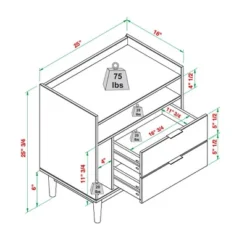 2pk Mid-Century Modern Solid Wood 2 Drawer Storage Nightstands - Saracina Home 22 2pk Mid-Century Modern Solid Wood 2 Drawer Storage Nightstands - Saracina Home -Cozy Living Sales Store GUEST b4a44f9f b4b8 4593 b2f1 f1a651c0f8e1
