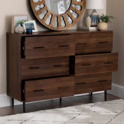 Higgins Modern Horizontal 6 Drawer Dresser - Saracina Home -Cozy Living Sales Store GUEST b51baecc 8022 4031 8aac a3ba997bb471