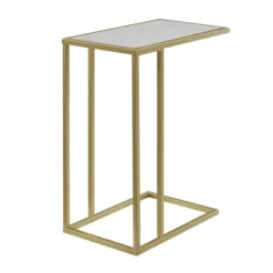 23" Modern Rectangle Two-Tone C Side Table With Metal Base - Saracina Home 17 23" Modern Rectangle Two-Tone C Side Table With Metal Base - Saracina Home -Cozy Living Sales Store GUEST b65b9434 3351 4d65 bc48 b2c7d25596f8
