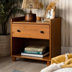 Set Of 2 Katie Transitional Tray Top 1 Drawer Solid Wood Nightstands Caramel - Saracina Home 15 Set Of 2 Katie Transitional Tray Top 1 Drawer Solid Wood Nightstands Caramel - Saracina Home -Cozy Living Sales Store GUEST b6aafa3b 0da3 4e21 b5c1 30ffa8a85544