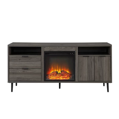 Ronan Modern Storage With Electric Fireplace TV Stand For TVs Up To 65" - Saracina Home 8 Ronan Modern Storage With Electric Fireplace TV Stand For TVs Up To 65" - Saracina Home - Image 8