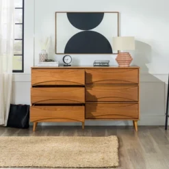Mid-Century Modern Contoured 6 Drawer Dresser - Saracina Home 27 Mid-Century Modern Contoured 6 Drawer Dresser - Saracina Home -Cozy Living Sales Store GUEST ba7b3ae6 3452 443a 9d57 85e8321e0910