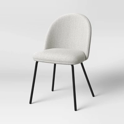 2pk Nils Metal Base Dining Chairs Gray Woven Fabric - Project 62™ 2 2pk Nils Metal Base Dining Chairs Gray Woven Fabric - Project 62™ - Image 2