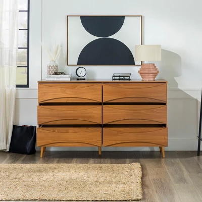 Mid-Century Modern Contoured 6 Drawer Dresser - Saracina Home 9 Mid-Century Modern Contoured 6 Drawer Dresser - Saracina Home - Image 9